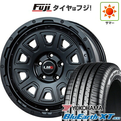 【新品国産車用5穴114.3】 夏タイヤ ホイール4本セット 215/60R17 ヨコハマ ブルーアース XT AE61 レアマイスター LMG DS-10 マットブラック 7.5J 17インチ(送料無料)