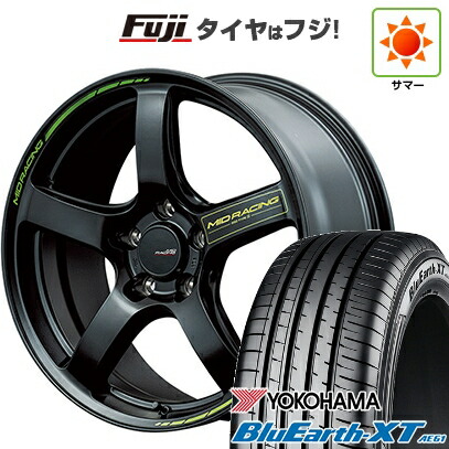 【新品国産車用5穴114.3】 夏タイヤ ホイール4本セット 215/60R17 ヨコハマ ブルーアース XT AE61 MID WHEELS MID RACING R50 タイプS 7J 17インチ(送料無料)