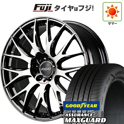 【新品国産車用5穴114.3】 夏タイヤ ホイール4本セット 225/45R19 グッドイヤー アシュアランス マックスガード(限定) RAYS レイズ ホムラ 2X9Plus JET BLACK EDITION IV 8J 19インチ(送料無料)