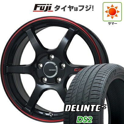 【新品】シエンタ 2022- 夏タイヤ ホイール4本セット 205/45R17 デリンテ DS2(限定) レアマイスター CS-V6(グロスブラック/レッドライン) 7J 17インチ(送料無料)
