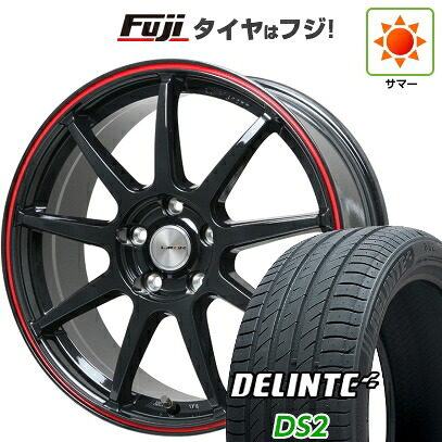 【新品】シエンタ 2015-22 夏タイヤ ホイール4本セット 185/60R15 デリンテ DS2(限定) レアマイスター LMスポーツ LM-QR グロスブラック/レッドライン 6J 15インチ(送料無料)