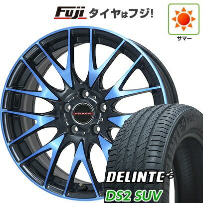 【新品国産車用5穴114.3】 夏タイヤ ホイール4本セット 235/55R20 デリンテ DS2 SUV(限定) ビッグウエイ レイシーン プラバ9M(ブルークリア) 8.5J 20インチ(送料無料)