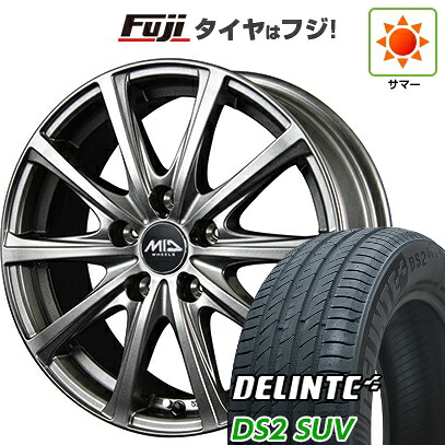 【新品国産車用5穴114.3】 夏タイヤ ホイール4本セット 225/55R18 デリンテ DS2 SUV(限定) MID WHEELS V25 メタリックグレー 7.5J 18インチ(送料無料)