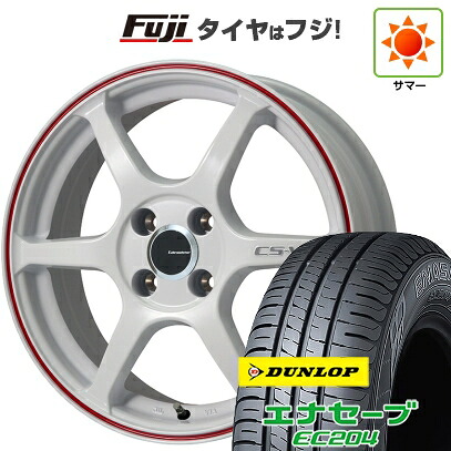 【新品国産車用5穴114.3】 夏タイヤ ホイール4本セット 215/60R17 ダンロップ エナセーブ EC204 レアマイスター CS-V6(ホワイト/レッドライン) 7J 17インチ(送料無料)