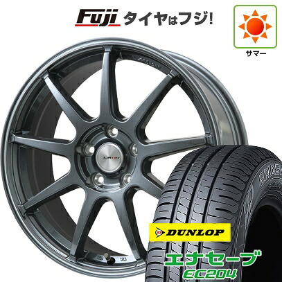 【新品国産車用5穴114.3】 夏タイヤ ホイール4本セット 215/60R17 ダンロップ エナセーブ EC204 レアマイスター LMスポーツ LM-QR ガンメタ/ラインポリッシュ 7.5J 17インチ(送料無料)｜フジ スペシャルセレクション