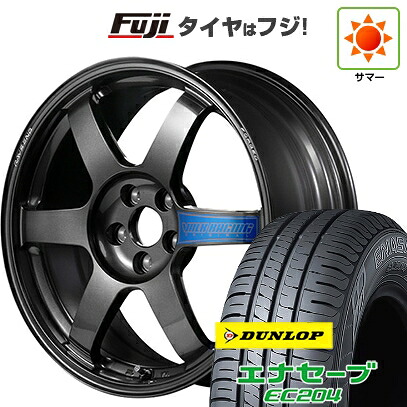 【新品国産車用5穴100】 夏タイヤ ホイール4本セット 215/45R17 ダンロップ エナセーブ EC204 RAYS レイズ ボルクレーシング TE37 サーガ クラブレーサー 7.5J 17インチ(送料無料)