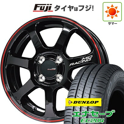 【新品国産車用5穴114.3】 夏タイヤ ホイール4本セット 215/55R17 ダンロップ エナセーブ EC204 MID WHEELS MID RACING R07 7J 17インチ(送料無料)