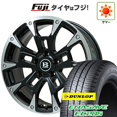 【新品】ライズ/ロッキー（ハイブリッド） 夏タイヤ ホイール4本セット 195/60R17 ダンロップ エナセーブ EC205 ビッグウエイ B-LUGNAS BRD(ブラックポリッシュ/ブラッククリア) 6.5J 17インチ(送料無料)