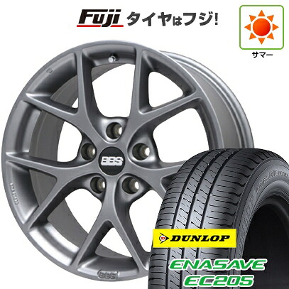 【新品国産車用5穴100】 夏タイヤ ホイール4本セット 205/55R16 ダンロップ エナセーブ EC205 BBS GERMANY SR ヒマラヤサテングレー 7J 16インチ(送料無料)