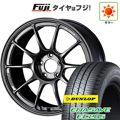【新品国産車用5穴100】 夏タイヤ ホイール4本セット 215/45R17 ダンロップ エナセーブ EC205 WEDS ウェッズスポーツ TC-105X フォージド 7.5J 17インチ(送料無料)|フジ スペシャルセレクション