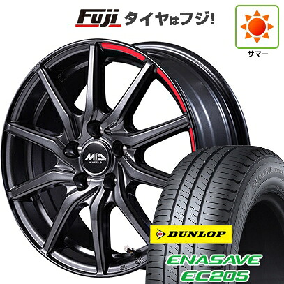 【新品】シエンタ 2015-22 夏タイヤ ホイール4本セット 185/60R15 ダンロップ エナセーブ EC205 MID WHEELS RX810 アクティブブラック 6J 15インチ(送料無料)