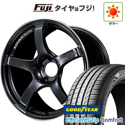 【新品国産車用5穴114.3】 夏タイヤ ホイール4本セット 215/45R18 グッドイヤー エフィシェントグリップ コンフォート(限定) ヨコハマ アドバンレーシング TC-4 7.5J 18インチ(送料無料)