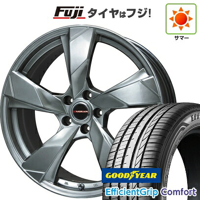 【新品国産車用5穴114.3】 夏タイヤ ホイール4本セット 215/45R18 グッドイヤー エフィシェントグリップ コンフォート(限定) プレミックス ヴェランV(クロームハイパーシルバー) 7J 18インチ(送料無料)