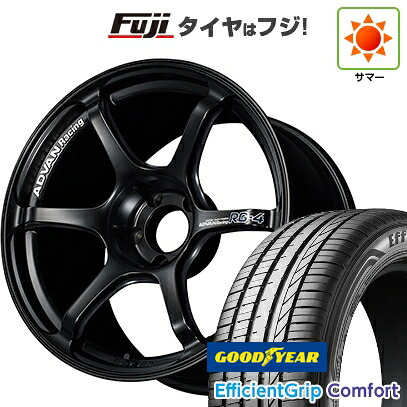 【新品国産車用5穴114.3】 夏タイヤ ホイール4本セット 215/45R18 グッドイヤー エフィシェントグリップ コンフォート(限定) ヨコハマ アドバンレーシング RG-4 7.5J 18インチ(送料無料)｜フジ スペシャルセレクション 136,750円