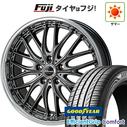 【新品国産車用5穴114.3】 夏タイヤ ホイール4本セット 215/45R18 グッドイヤー エフィシェントグリップ コンフォート(限定) モンツァ ワーウィック ディープランド 7J 18インチ(送料無料)