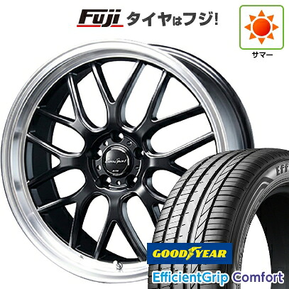 【新品国産車用5穴114.3】 夏タイヤ ホイール4本セット 215/45R18 グッドイヤー エフィシェントグリップ コンフォート(限定) ブレスト ユーロスポーツ タイプ805 セミグロスブラック 7J 18インチ(送料無料)