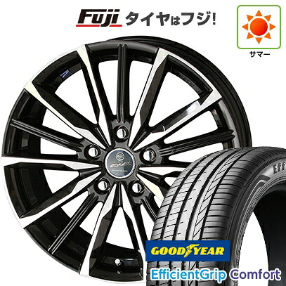 【新品国産車用5穴114.3】 夏タイヤ ホイール4本セット 215/45R18 グッドイヤー エフィシェントグリップ コンフォート(限定) 共豊 スマック ヴァルキリー 7J 18インチ(送料無料)