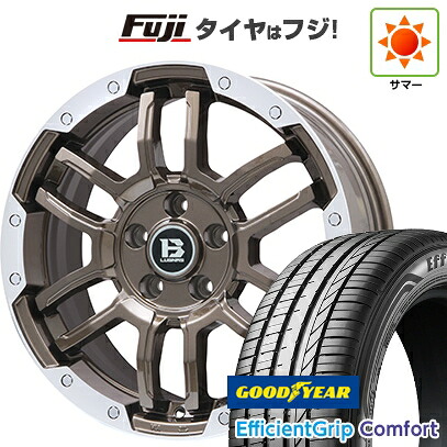 【新品国産車用5穴114.3】 夏タイヤ ホイール4本セット 215/45R18 グッドイヤー エフィシェントグリップ コンフォート(限定) ビッグウエイ B-LUGNAS FRD(ブロンズ/リムポリッシュ) 7.5J 18インチ(送料無料) 84,975円
