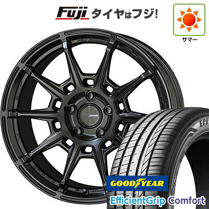 【新品国産車用5穴114.3】 夏タイヤ ホイール4本セット 215/45R18 グッドイヤー エフィシェントグリップ コンフォート(限定) 共豊 ガレルナ レフィーノ 7.5J 18インチ(送料無料)｜フジ スペシャルセレクション