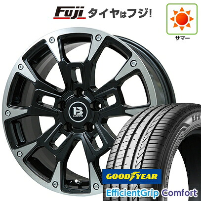 【新品国産車用5穴114.3】 夏タイヤ ホイール4本セット 215/45R18 グッドイヤー エフィシェントグリップ コンフォート(限定) ビッグウエイ B-LUGNAS BRD(ブラックポリッシュ/ブラッククリア) 7.5J 18インチ(送料無料)|フジ スペシャルセレクション