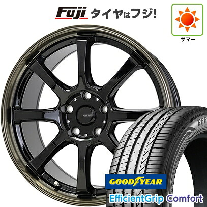 【新品国産車用5穴114.3】 夏タイヤ ホイール4本セット 215/45R18 グッドイヤー エフィシェントグリップ コンフォート(限定) ホットスタッフ ジースピード P-08 7J 18インチ(送料無料)|フジ スペシャルセレクション