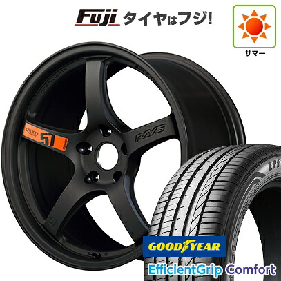 【新品国産車用5穴114.3】 夏タイヤ ホイール4本セット 215/45R18 グッドイヤー エフィシェントグリップ コンフォート(限定) RAYS レイズ グラムライツ 57CR SPEC-D 7.5J 18インチ(送料無料)｜フジ スペシャルセレクション
