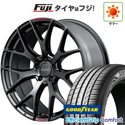 【新品国産車用5穴114.3】 夏タイヤ ホイール4本セット 215/45R18 グッドイヤー エフィシェントグリップ コンフォート(限定) RAYS レイズ ホムラ 2X7FT SPORT EDITION 7.5J 18インチ(送料無料)