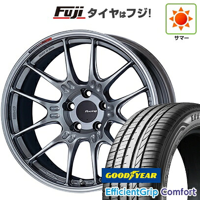 【新品国産車用5穴114.3】 夏タイヤ ホイール4本セット 215/45R18 グッドイヤー エフィシェントグリップ コンフォート(限定) ENKEI エンケイ Racing GTC02 7.5J 18インチ(送料無料)