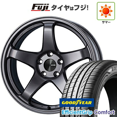 【新品国産車用5穴114.3】 夏タイヤ ホイール4本セット 215/45R18 グッドイヤー エフィシェントグリップ コンフォート(限定) ENKEI エンケイ PerformanceLine PF05 7.5J 18インチ(送料無料)