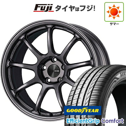 【新品国産車用5穴114.3】 夏タイヤ ホイール4本セット 215/45R18 グッドイヤー エフィシェントグリップ コンフォート(限定) ENKEI エンケイ PerformanceLine PF09 7.5J 18インチ(送料無料)