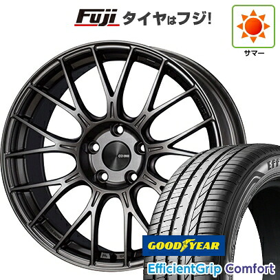 【新品国産車用5穴114.3】 夏タイヤ ホイール4本セット 215/45R18 グッドイヤー エフィシェントグリップ コンフォート(限定) ENKEI エンケイ PerformanceLine PFM1 7.5J 18インチ(送料無料)
