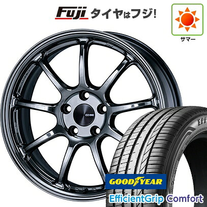 【新品国産車用5穴114.3】 夏タイヤ ホイール4本セット 215/45R18 グッドイヤー エフィシェントグリップ コンフォート(限定) ENKEI エンケイ PerformanceLine PF09 LIMITED EDITION 7.5J 18インチ(送料無料)