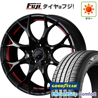 【新品国産車用5穴114.3】 夏タイヤ ホイール4本セット 215/45R18 グッドイヤー エフィシェントグリップ コンフォート(限定) WEDS ウェッズ ノヴァリス ローグ UY 7J 18インチ(送料無料)