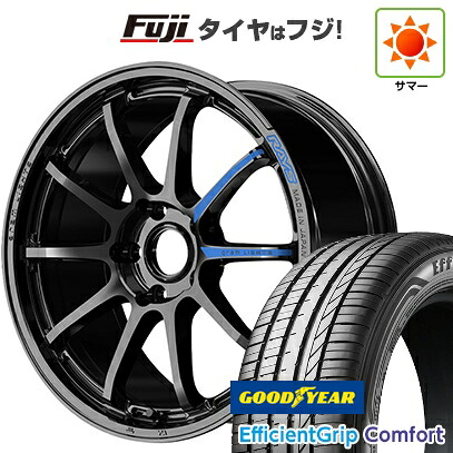 【新品国産車用5穴114.3】 夏タイヤ ホイール4本セット 215/45R18 グッドイヤー エフィシェントグリップ コンフォート(限定) RAYS レイズ グラムライツ 57NR SPEC-M 7.5J 18インチ(送料無料)|フジ スペシャルセレクション