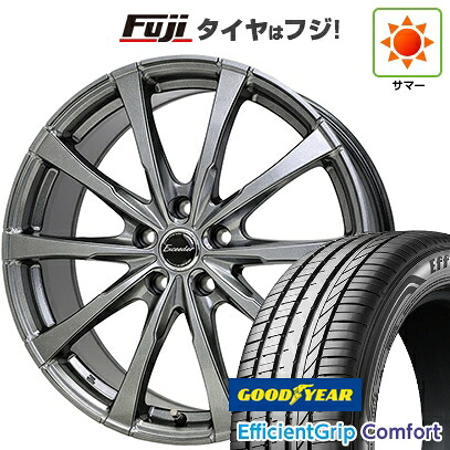 【新品国産車用5穴114.3】 夏タイヤ ホイール4本セット 215/45R18 グッドイヤー エフィシェントグリップ コンフォート(限定) ホットスタッフ エクシーダー E08 7J 18インチ(送料無料)|フジ スペシャルセレクション