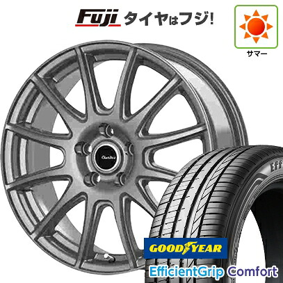 【新品国産車用5穴114.3】 夏タイヤ ホイール4本セット 215/45R18 グッドイヤー エフィシェントグリップ コンフォート(限定) テクノピア カリテス S12 7J 18インチ(送料無料)