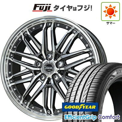 【新品国産車用5穴114.3】 夏タイヤ ホイール4本セット 215/45R18 グッドイヤー エフィシェントグリップ コンフォート(限定) 共豊 シュタイナー EMX 7.5J 18インチ(送料無料)
