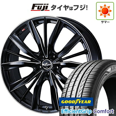 【新品国産車用5穴114.3】 夏タイヤ ホイール4本セット 215/45R18 グッドイヤー エフィシェントグリップ コンフォート(限定) WEDS ウェッズ レオニス VX2 7J 18インチ(送料無料)