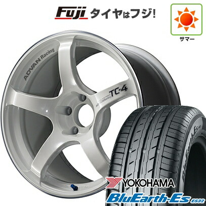 【新品国産車用5穴100】 夏タイヤ ホイール4本セット 225/55R18 ヨコハマ ブルーアース ES32 ヨコハマ アドバンレーシング TC-4 8J 18インチ(送料無料)