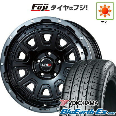 【新品国産車用5穴114.3】 夏タイヤ ホイール4本セット 215/60R17 ヨコハマ ブルーアース ES32 レアマイスター LMG DS-10 ブラック/ブラッククリアリム 7.5J 17インチ(送料無料)|フジ スペシャルセレクション