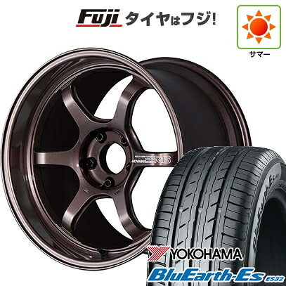 【新品国産車用5穴114.3】 夏タイヤ ホイール4本セット 225/40R18 ヨコハマ ブルーアース ES32 ヨコハマ アドバンレーシング R6 8J 18インチ(送料無料)