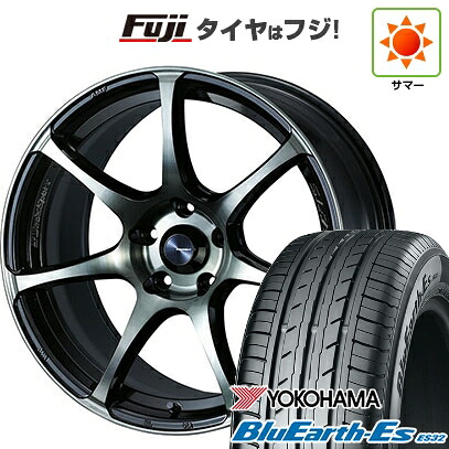 【新品国産車用5穴114.3】 夏タイヤ ホイール4本セット 225/55R18 ヨコハマ ブルーアース ES32 WEDS ウェッズスポーツ SA-75R 8J 18インチ(送料無料)
