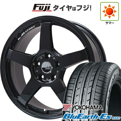 【新品国産車用5穴114.3】 夏タイヤ ホイール4本セット 225/40R18 ヨコハマ ブルーアース ES32 レアマイスター LMスポーツ LM-05R(グロスブラック) 8.5J 18インチ(送料無料)