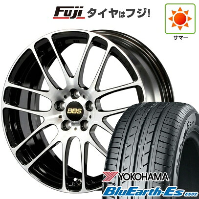 【新品国産車用5穴114.3】 夏タイヤ ホイール4本セット 195/60R16 ヨコハマ ブルーアース ES32 BBS JAPAN RE-L2 ブラックダイヤカット 7J 16インチ(送料無料)