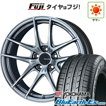【新品国産車用5穴114.3】 夏タイヤ ホイール4本セット 215/60R17 ヨコハマ ブルーアース ES32 ENKEI エンケイ Racing NVR5 7.5J 17インチ(送料無料)