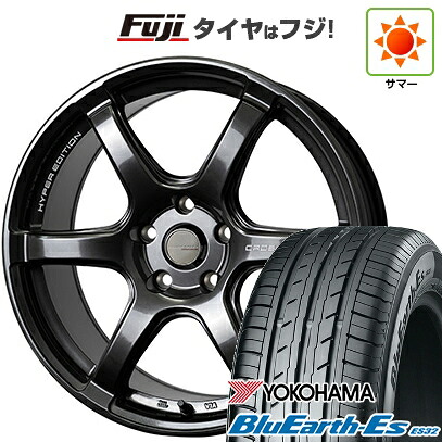【新品国産車用5穴100】 夏タイヤ ホイール4本セット 225/40R18 ヨコハマ ブルーアース ES32 ホットスタッフ クロススピード ハイパーエディションRS6 8J 18インチ(送料無料)