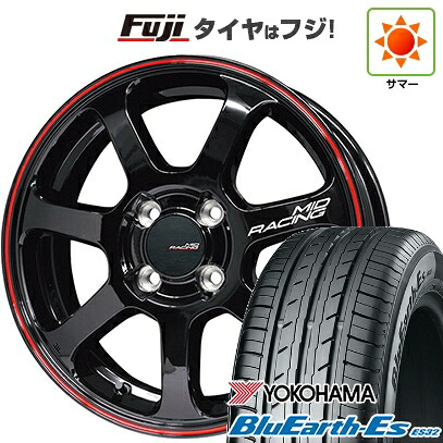 【新品国産車用5穴114.3】 夏タイヤ ホイール4本セット 225/60R17 ヨコハマ ブルーアース ES32 MID WHEELS MID RACING R07 7J 17インチ(送料無料)