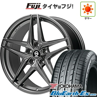 【新品国産車用5穴114.3】 夏タイヤ ホイール4本セット 215/60R17 ヨコハマ ブルーアース ES32 OZ SPARCO レコード 7.5J 17インチ(送料無料)