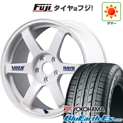 【新品国産車用5穴100】 夏タイヤ ホイール4本セット 215/45R17 ヨコハマ ブルーアース ES32 RAYS レイズ ボルクレーシング TE37 サーガ S-plus 30thステッカーVer 7.5J 17インチ(送料無料)