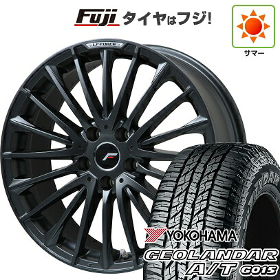 【新品国産車用5穴114.3】 夏タイヤ ホイール4本セット 225/65R17 ヨコハマ ジオランダー A/T G015 OWL/RBL レアマイスター LF-FORCE マットブラック(平座ナット) 7J 17インチ(送料無料)｜フジ スペシャルセレクション